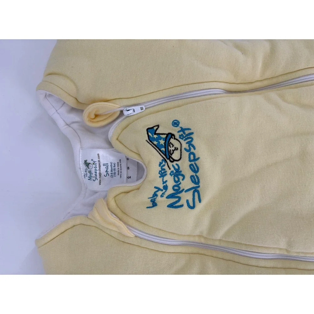 Baby Merlin's Magic Sleepsuit Yellow Small 3-6 Months Cotton Transition Swaddle